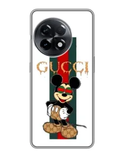 Чехол для OnePlus 11 с картинкой «Микки Маус Gucci — полосы»