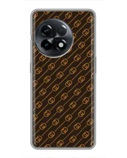 Чехол для OnePlus 11 с картинкой «Gucci — золотые диагонали»