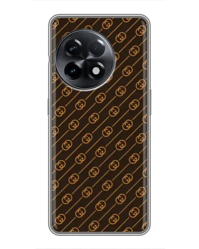 Чехол для OnePlus 11 с картинкой «Gucci — золотые диагонали»