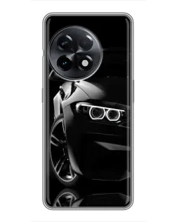Чехол для OnePlus 11 с картинкой «Черная BMW — профиль»