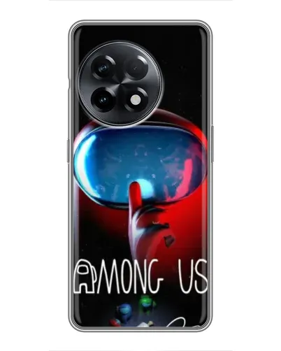 Чехол для OnePlus 11 с картинкой «Красный импостер — макро»