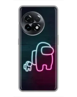 Чехол для OnePlus 11 с картинкой «Among Us неон-арт»