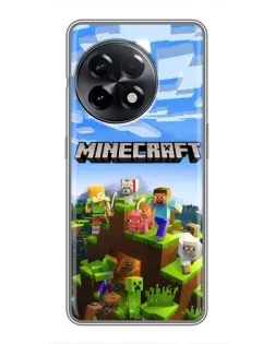 Чехол для OnePlus 11 с картинкой «Minecraft классический мир»
