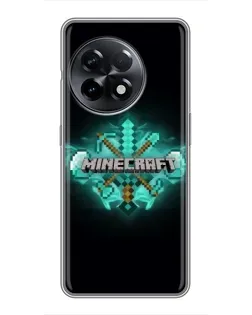 Чехол для OnePlus 11 с картинкой «Minecraft Diamond лого»