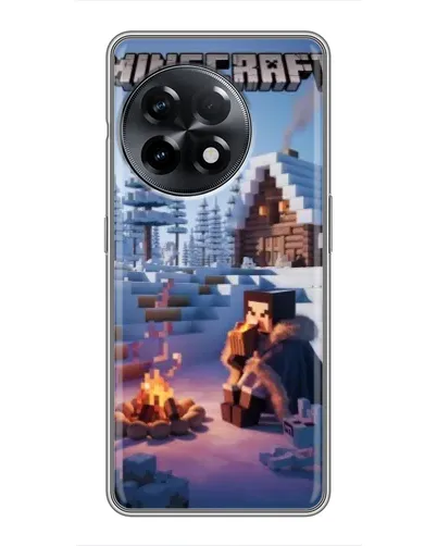 Чехол для OnePlus 11 с картинкой «Зимний Minecraft»
