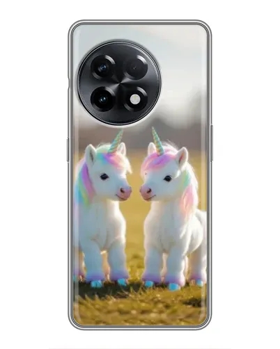Чехол для OnePlus 11 с картинкой «Пара единорогов»