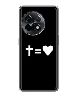 Чехол для OnePlus 11 с картинкой «Крест и Сердце»