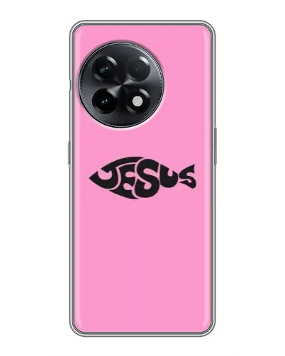 Чехол для OnePlus 11 с картинкой «Розовый символ  Jesus»
