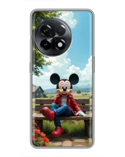 Чехол для OnePlus 11 с картинкой «Микки на скамейке»