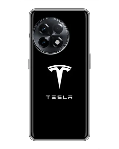 Чехол для OnePlus 11 с картинкой «Tesla White Logo»