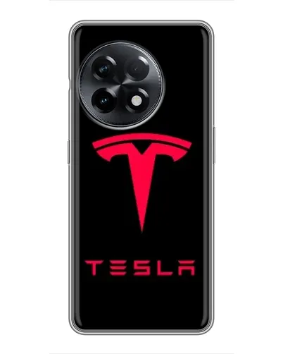 Чехол для OnePlus 11 с картинкой «Tesla Red Logo»