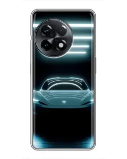 Чехол для OnePlus 11 с картинкой «Tesla в неоне»