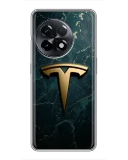 Чехол для OnePlus 11 с картинкой «Мраморная Tesla Gold»