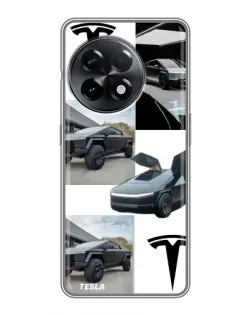Чехол для OnePlus 11 с картинкой «Коллаж Cybertruck Tesla»