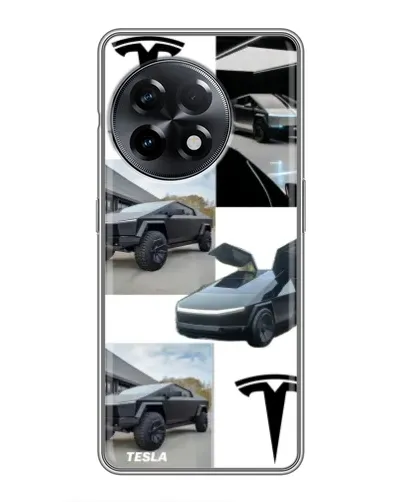 Чехол для OnePlus 11 с картинкой «Коллаж Cybertruck Tesla»