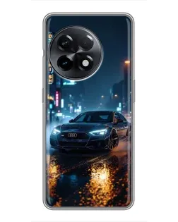 Чехол для OnePlus 11 с картинкой «Ночной город и Audi»