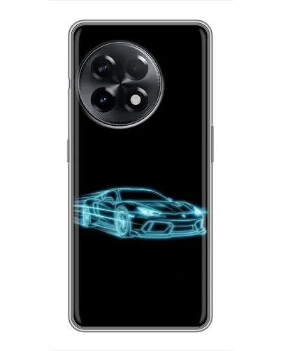 Чехол для OnePlus 11 с картинкой «Неоновый контур Lamborghini»