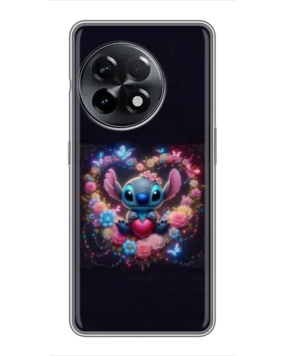 Чехол для OnePlus 11 с картинкой «Stitch в цветах»