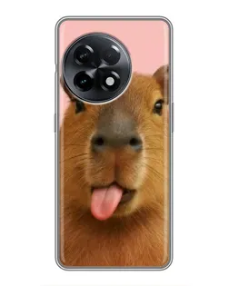 Чехол для OnePlus 11 с картинкой «Капибара с языком» Чехол для OnePlus 11 с картинкой «Капибара с языком»
