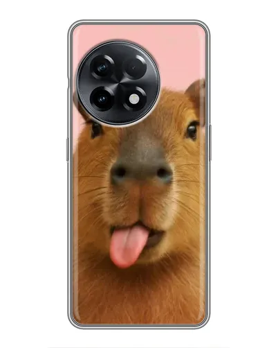 Чехол для OnePlus 11 с картинкой «Капибара с языком»