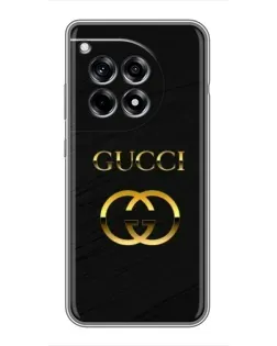 Чехол для OnePlus 12 Pro с картинкой «Золотой логотип Gucci»