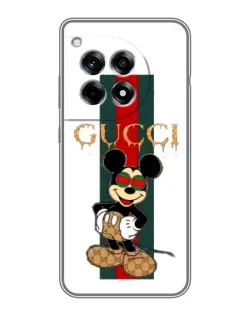 Чехол для OnePlus 12 Pro с картинкой «Микки Маус Gucci — полосы»