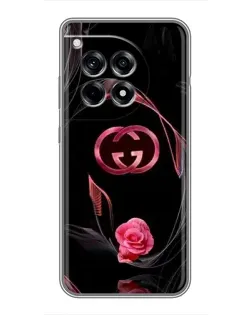 Чехол для OnePlus 12 Pro с картинкой «Gucci — неоновая роза»