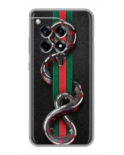Чехол для OnePlus 12 Pro с картинкой «Gucci — змея на полосе» Чехол для OnePlus 12 Pro с картинкой «Gucci — змея на полосе»