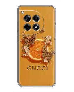 Чехол для OnePlus 12 Pro с картинкой «Gucci — золотые бабочки» Чехол для OnePlus 12 Pro с картинкой «Gucci — золотые бабочки»