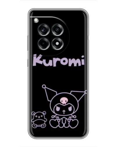 Чехол для OnePlus 12 Pro с картинкой «Kuromi — черный минимализм»