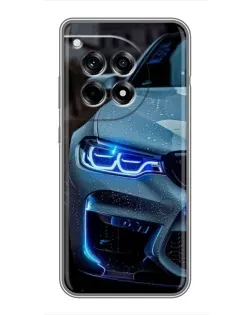 Чехол для OnePlus 12 Pro с картинкой «Взгляд BMW с синими фарами»