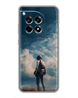 Чехол для OnePlus 12 Pro с картинкой «Герой PUBG на скале»