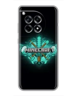 Чехол для OnePlus 12 Pro с картинкой «Minecraft Diamond лого»