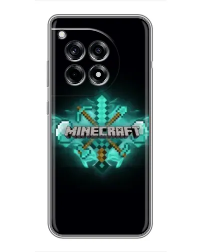 Чехол для OnePlus 12 Pro с картинкой «Minecraft Diamond лого»