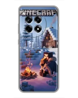 Чехол для OnePlus 12 Pro с картинкой «Зимний Minecraft»