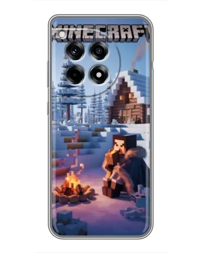 Чехол для OnePlus 12 Pro с картинкой «Зимний Minecraft»