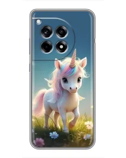 Чехол для OnePlus 12 Pro с картинкой «Единорог на поляне»