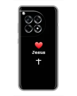 Чехол для OnePlus 12 Pro с картинкой «Сердце - Jesus»
