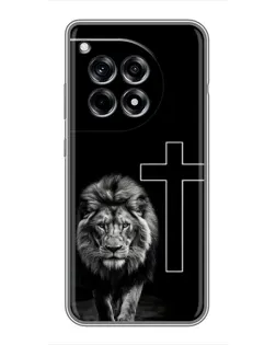 Чехол для OnePlus 12 Pro с картинкой «Лев и Крест»