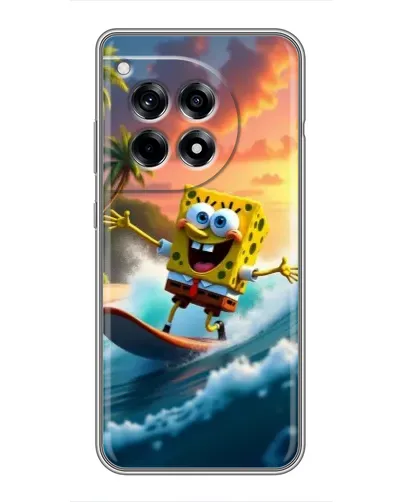 Чехол для OnePlus 12 Pro с картинкой «Губка Боб серфингист»