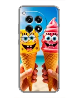 Чехол для OnePlus 12 Pro с картинкой «Спанч Боб мороженое»