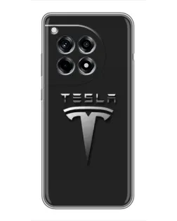 Чехол для OnePlus 12 Pro с картинкой «Стальной логотип Tesla» Чехол для OnePlus 12 Pro с картинкой «Стальной логотип Tesla»