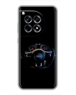 Чехол для OnePlus 12 Pro с картинкой «Салон Audi — руль» Чехол для OnePlus 12 Pro с картинкой «Салон Audi — руль»
