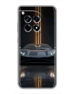 Чехол для OnePlus 12 Pro с картинкой «Lamborghini золотые линии»