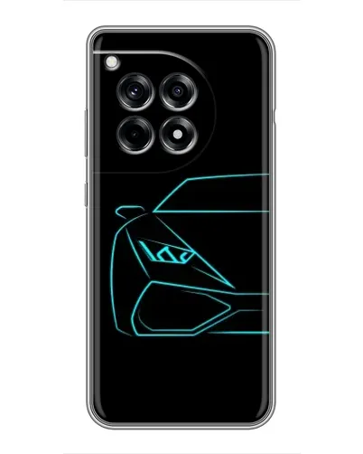 Чехол для OnePlus 12 Pro с картинкой «Голубой силуэт Lamborghini» Чехол для OnePlus 12 Pro с картинкой «Голубой силуэт Lamborghini»