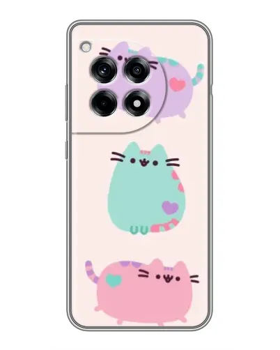 Чехол для OnePlus 12 Pro с картинкой «Pusheen трио» Чехол для OnePlus 12 Pro с картинкой «Pusheen трио»