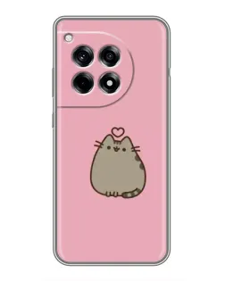 Чехол для OnePlus 12 Pro с картинкой «Pusheen сердце»