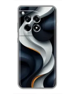 Чехол для OnePlus 12 Pro с картинкой «Объемные черно-белые ленты»