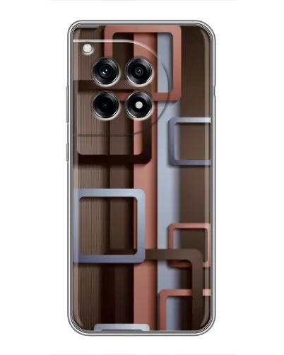Чехол для OnePlus 12 Pro с картинкой «Коричневые объемные квадраты»