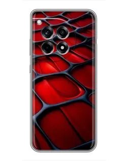 Чехол для OnePlus 12 Pro с картинкой «Красная глянцевая сетка»